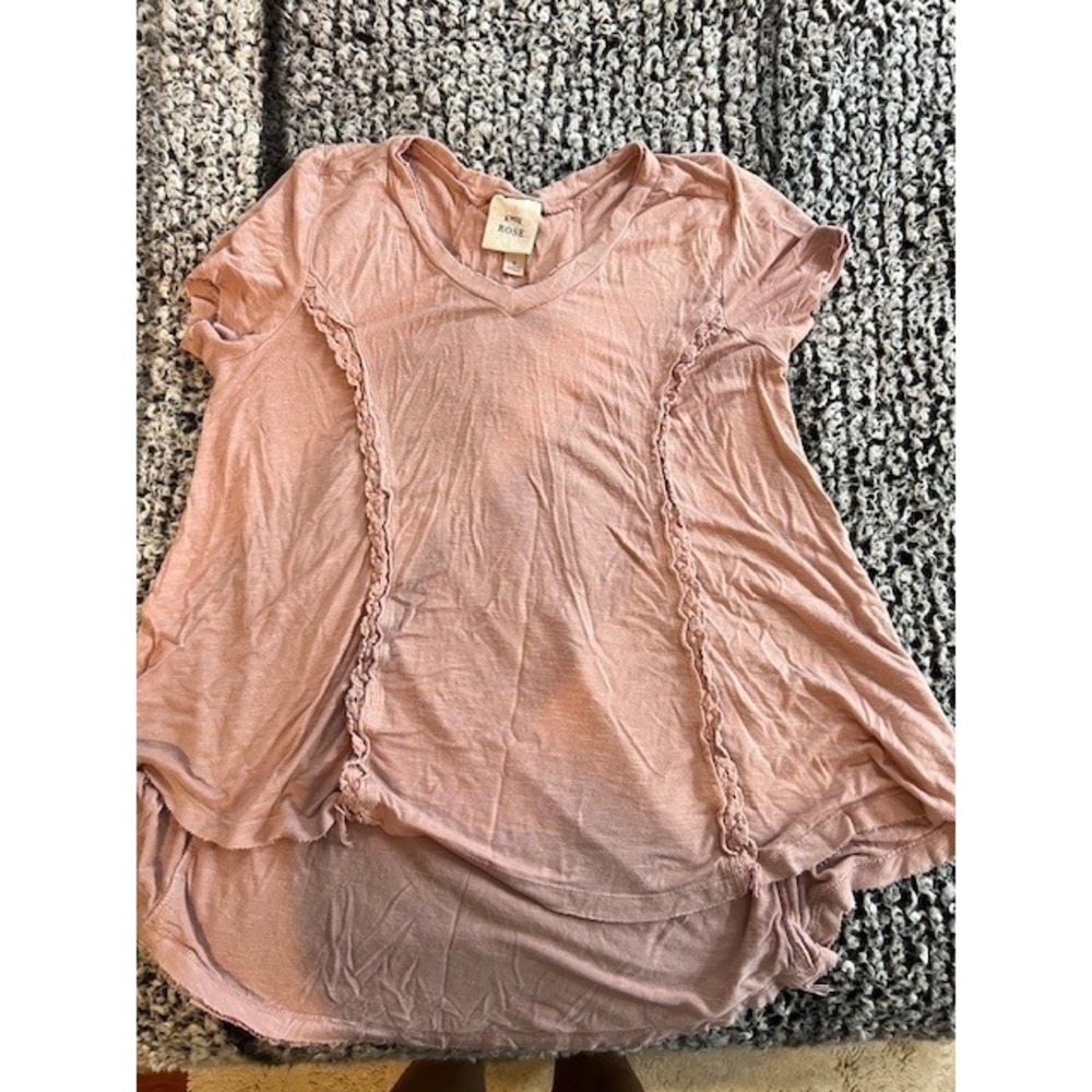 Women's Pink V Neck Knox Rose‎ Lace Back Shirt Size S
